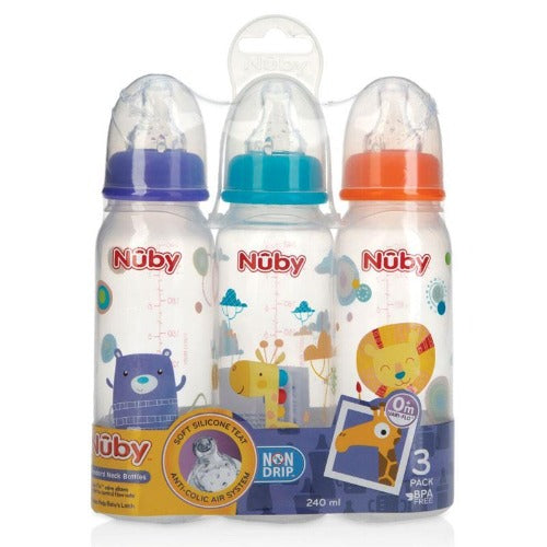 Nuby baby bottles 240ml 3pk