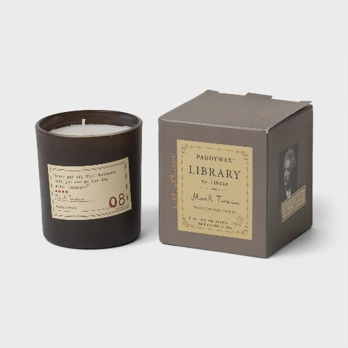 Paddywax Library Boxed Glass Candle - Tobacco Flower & Vanilla
