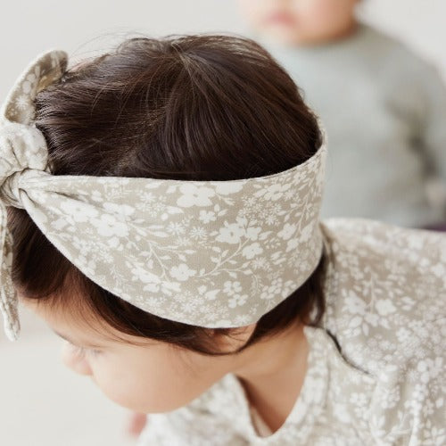 Organic Cotton Headband - Pansy Floral Mist - CHILD