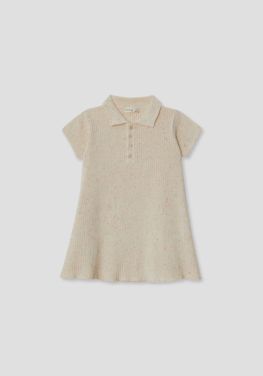 Miann & Co -Texture Rib Dress Biscotti Speckle - 12-18m