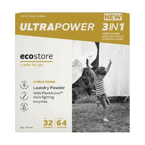 Ecostore Ultra Power 3 In 1 Citrus Fresh Laundry Powder 1kg