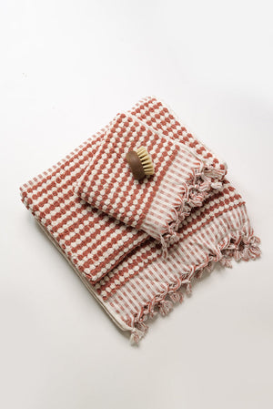 Pompom Turkish Cotton Rust Bath Towel