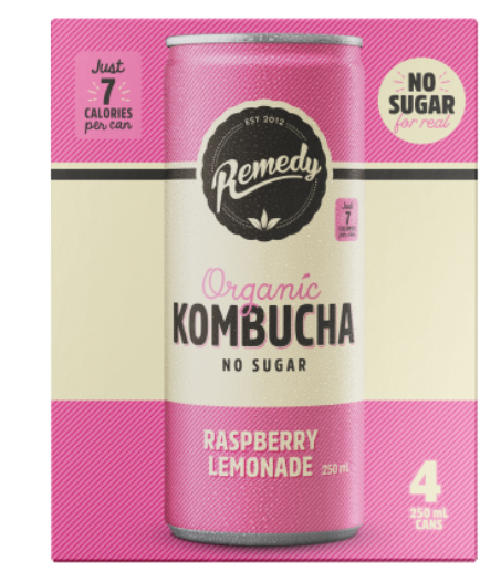Remedy Kombucha Organic Wild Berry 250ml 4pk