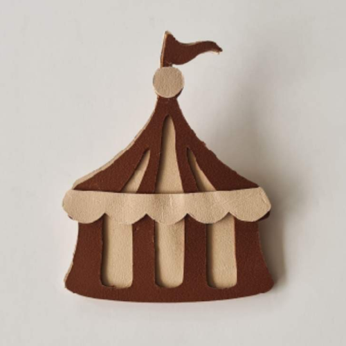 Leather Circus Tent Brooch