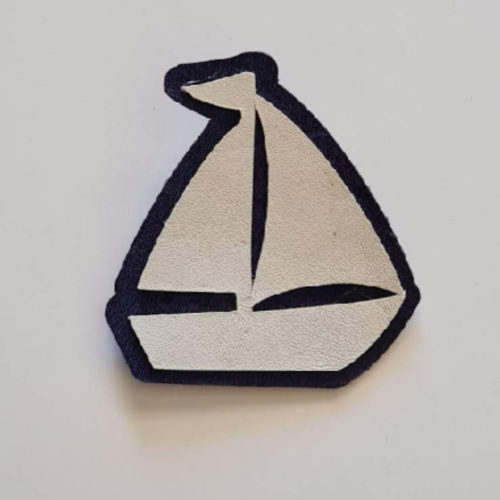 Leather Sailboat Brooch