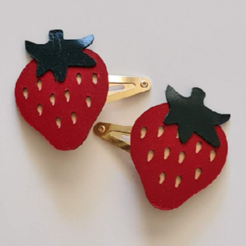 Leather Strawberry clips