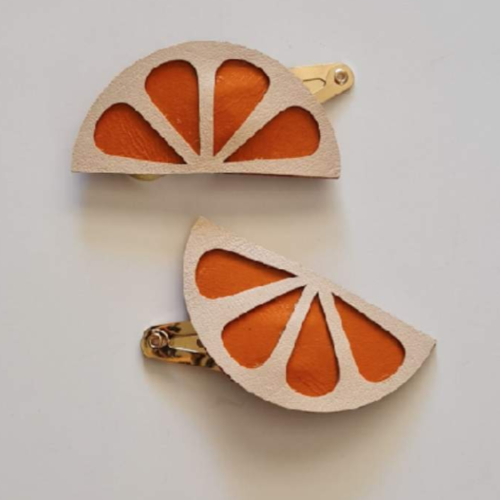 Leather Orange slice clips