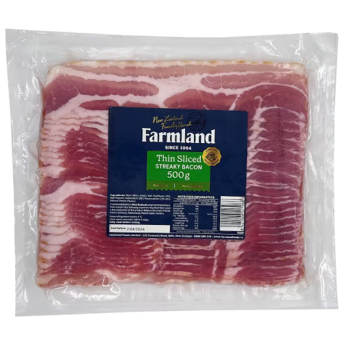 Farmland Raw Streaky Bacon 500g