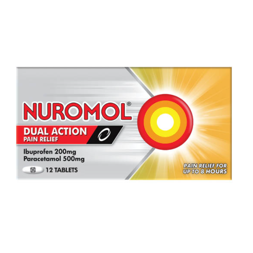 Nuromol Double Action Ibuprofen 220mg & Paracetamol 500mg Pain Relief Tablets 12pk