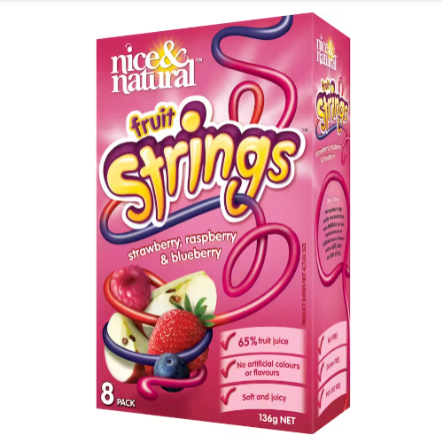 Nice & Natural Fruit Strings Snacks 8pk 136g - DISCONTINUED