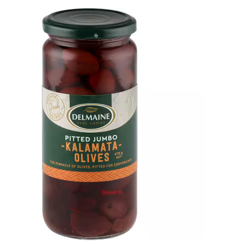 Delmaine Pitted Jumbo Kalamata Olives 470g