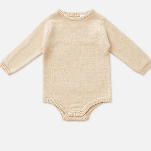 Long Sleeve Knit Bodysuit - Truffle