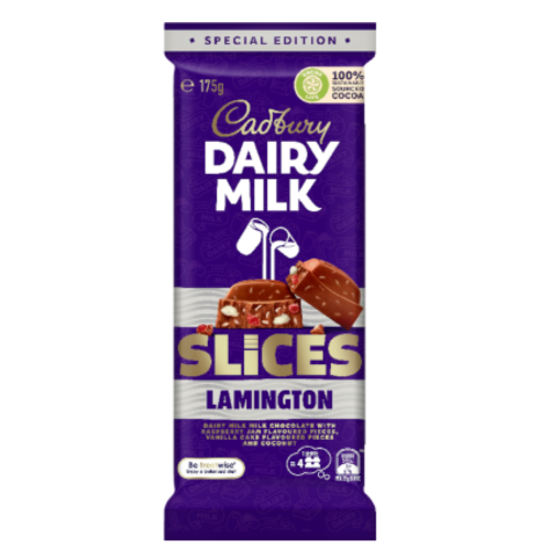 Cadbury Lamington Slices Chocolate Block 175g