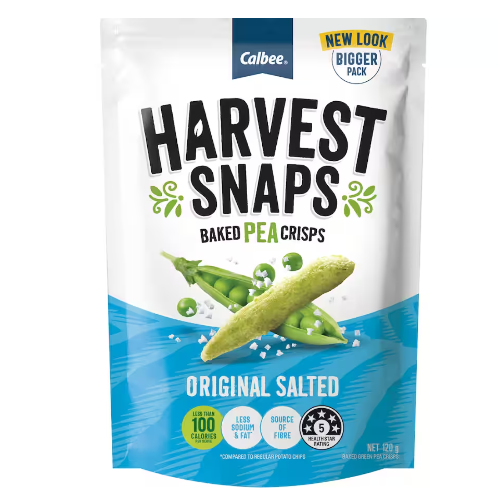 Calbee Harvest Snaps Original Salted Baked Pea Crisps 120g DISCONTINUED