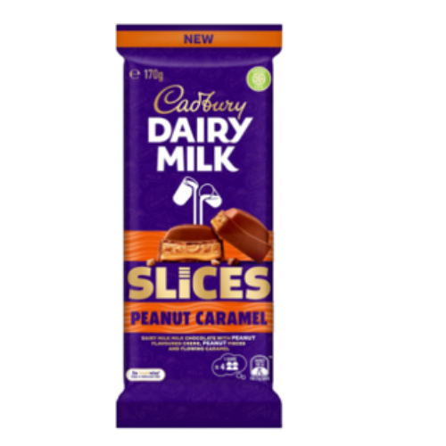 Cadbury Peanut Caramel Slices Chocolate Block 170g