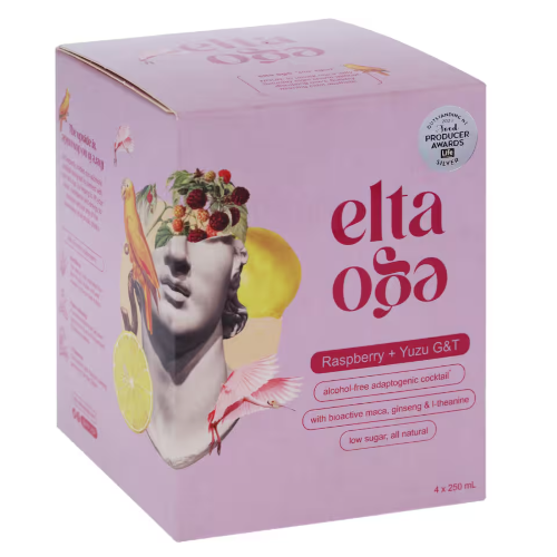 Elta Ego Raspberry & Yuzu Cocktail Carbonated Beverages 4pk