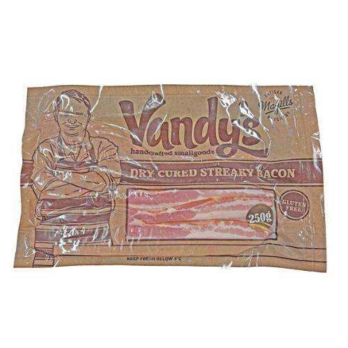 Vandys Dry Cured Streaky Bacon 250g