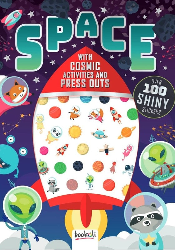Metallic puffy stickers space