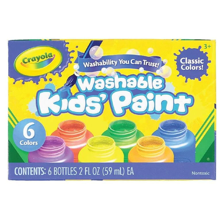 Crayola Washable Kids Paint Pots Classic Colours 6pk