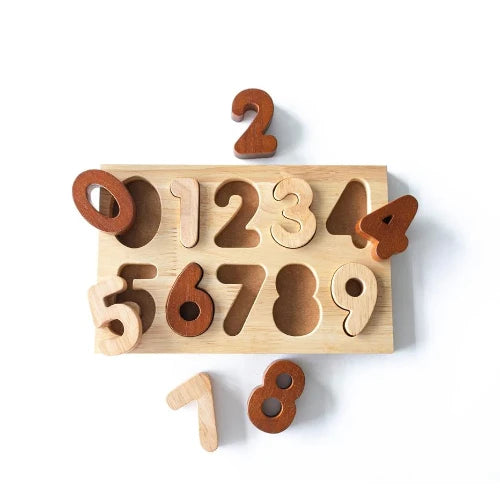 Qtoys Natural Wooden Number Puzzle