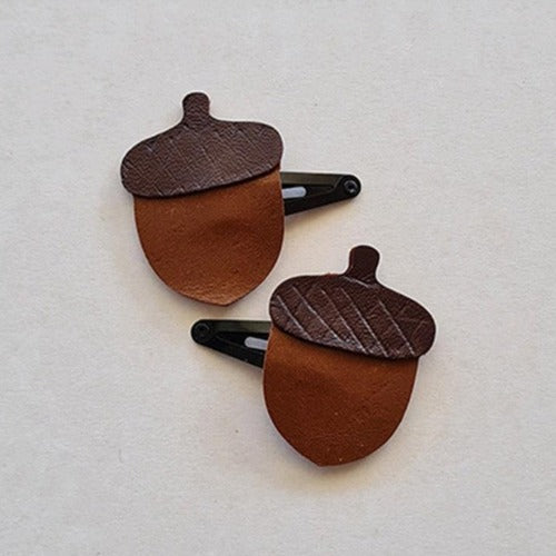 Leather Acorn Clips
