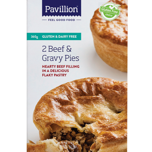 Pavillion Beef & Gravy Pies Gluten & Dairy Free 2pk