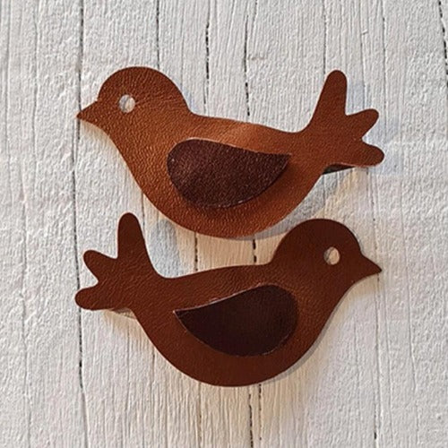 Leather Coco Bird Clips