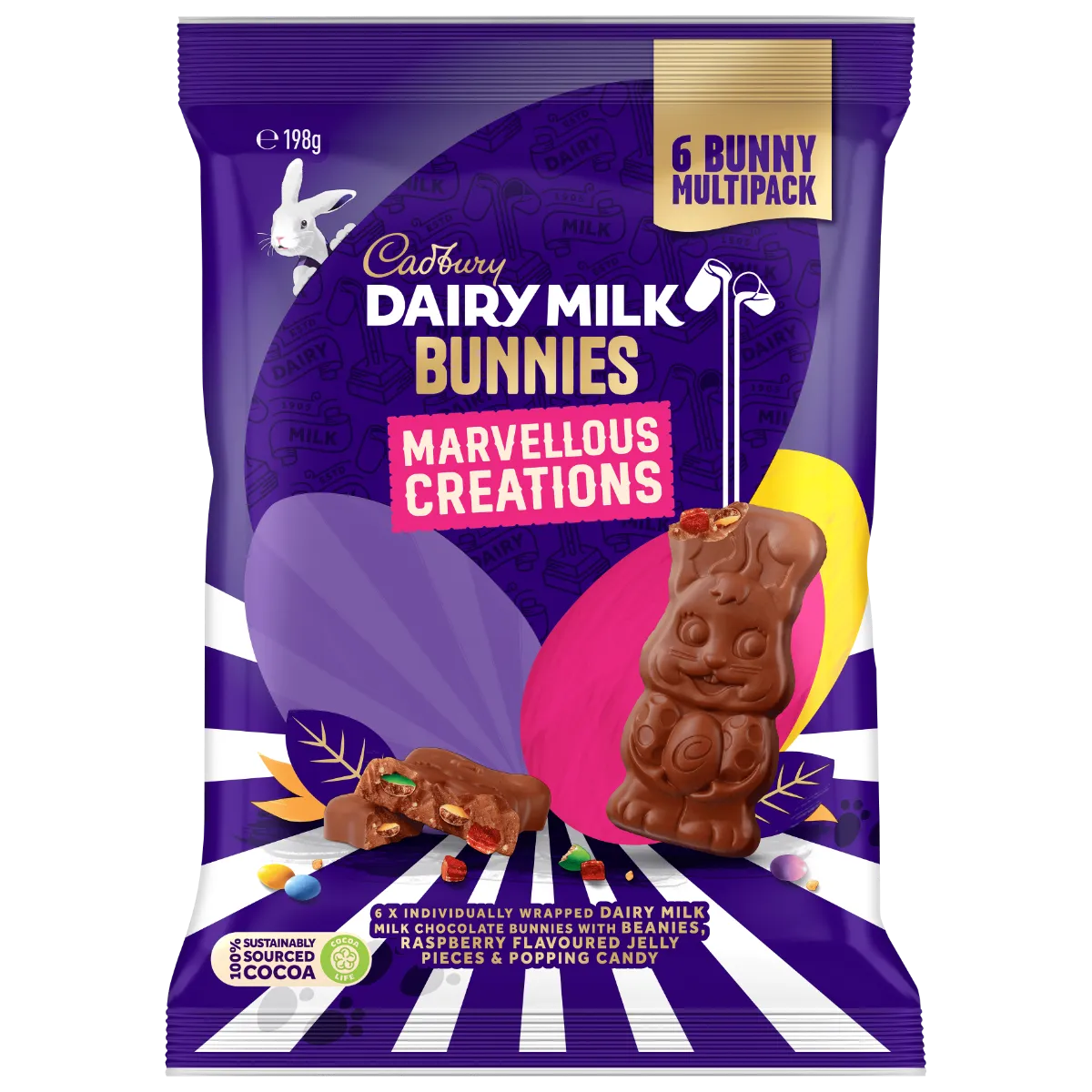 Cadbury Marvellous Creation Milk Chocolate Bunnies 6pk 198g