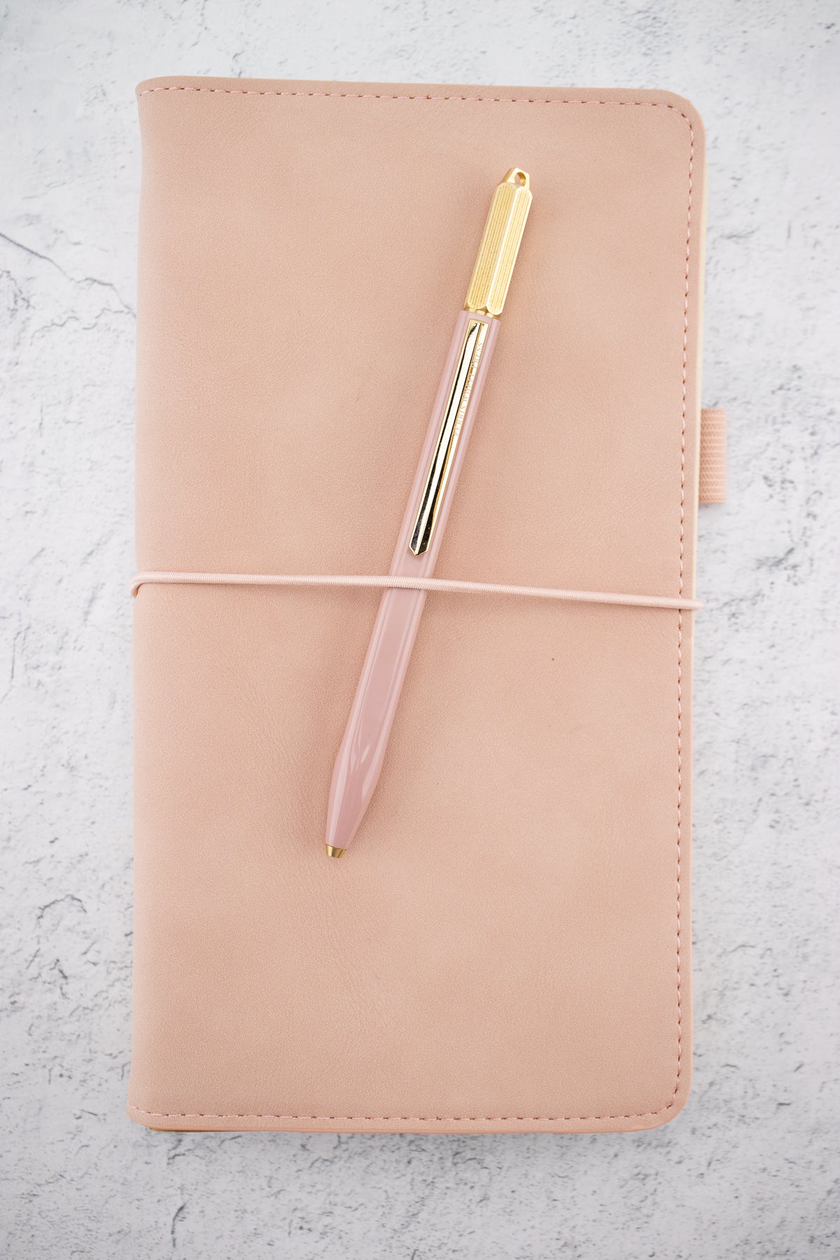 Blush Pink Vegan Suede Folio with Pen