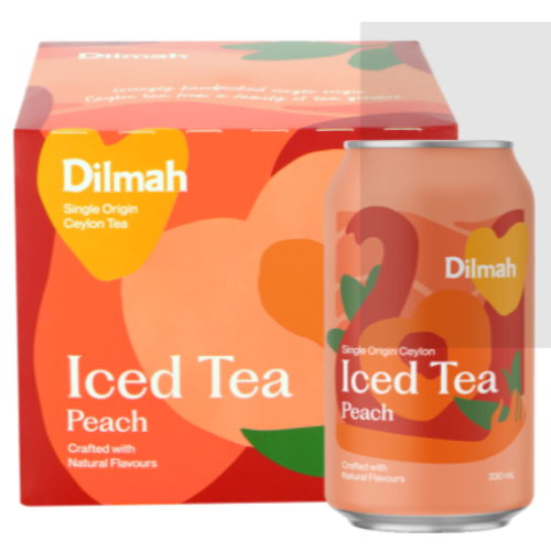 Dilmah Peach Iced Tea Cans 330ml 4pk