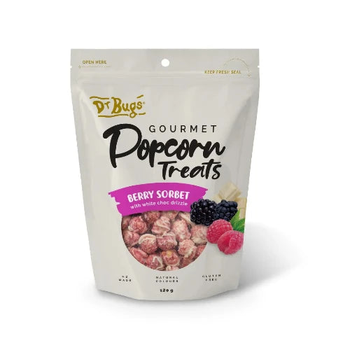 Dr Bugs Berry Sorbet Gourmet Popcorn Treats 120g