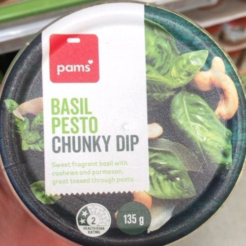 Pams Chunky Basil Pesto Dip 135g