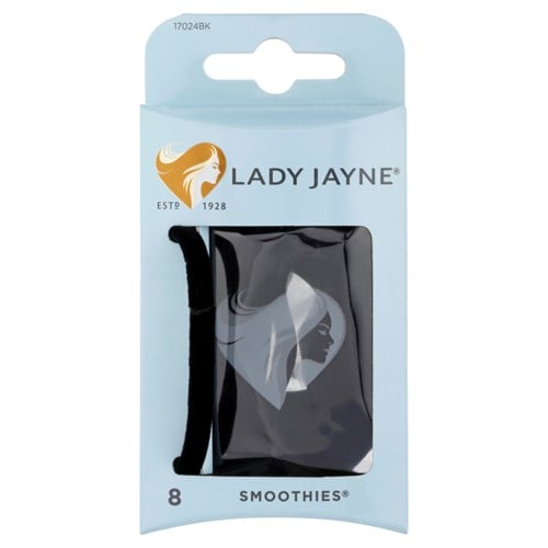 Lady Jayne 17024BK Velvet Hair Elastic Black 8 Pack