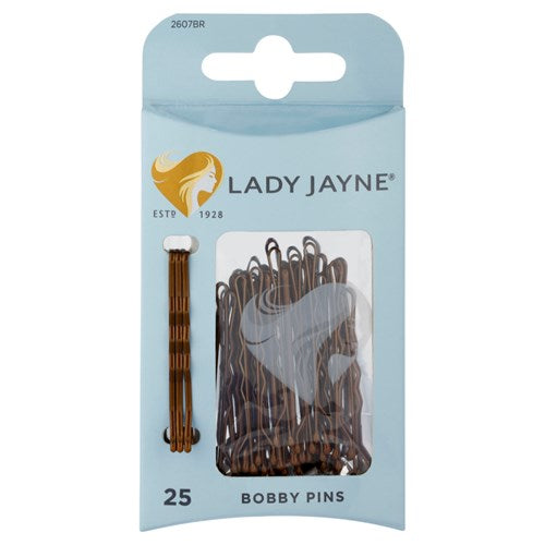 Lady Jayne 2607BR Bobby Pins Brown 25 Pack