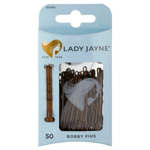 Lady Jayne 2608BR Bobby Pins Brown 50 Pack