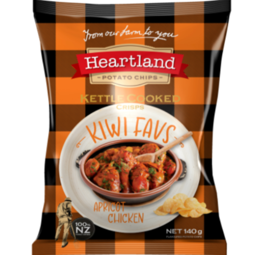 Heartland Kiwi Favs Apricot Chicken kettle potato chips 140g