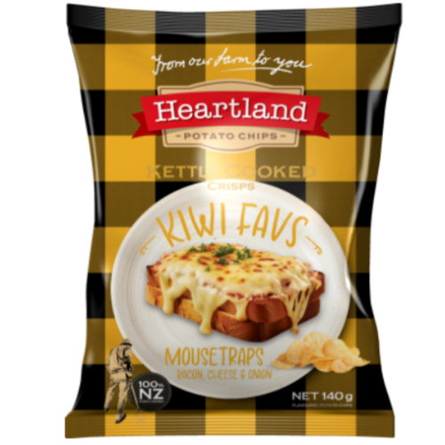 Heartland Kiwi Favs Mousetraps kettle potato chips 140g