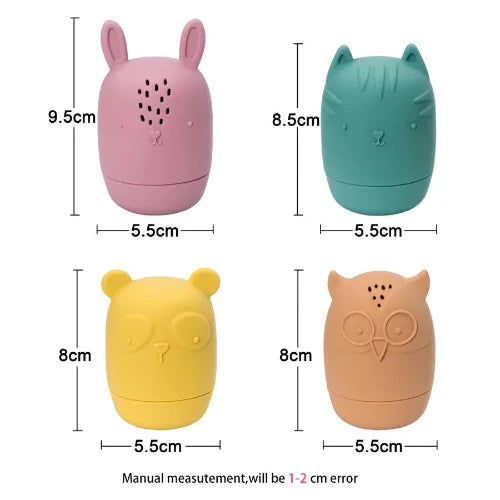 Silicone Animal Bath Toy Set