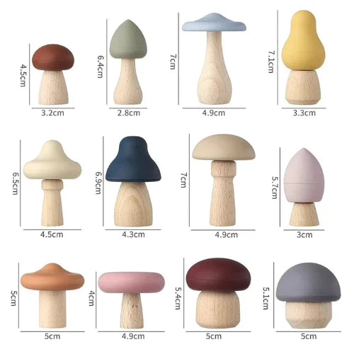 Silicone Mushroom Toy Set