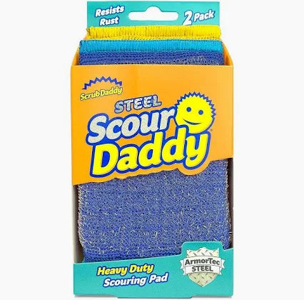Scour Daddy Steel Heavy Duty Scouring Pads 2pk