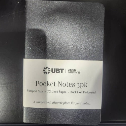 UBT Pocket Notes 3pk 140mm x 90mm x 4mm 72 Lined Page