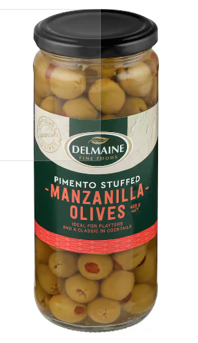 Delmaine Stuffed Green Olives 450g