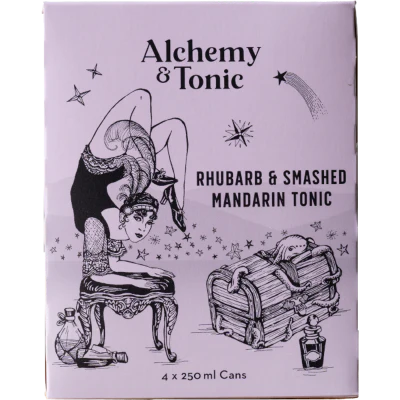 Alchemy & Tonic Rhubarb & Smashed Mandarin Tonic Water 4pk x 250ml