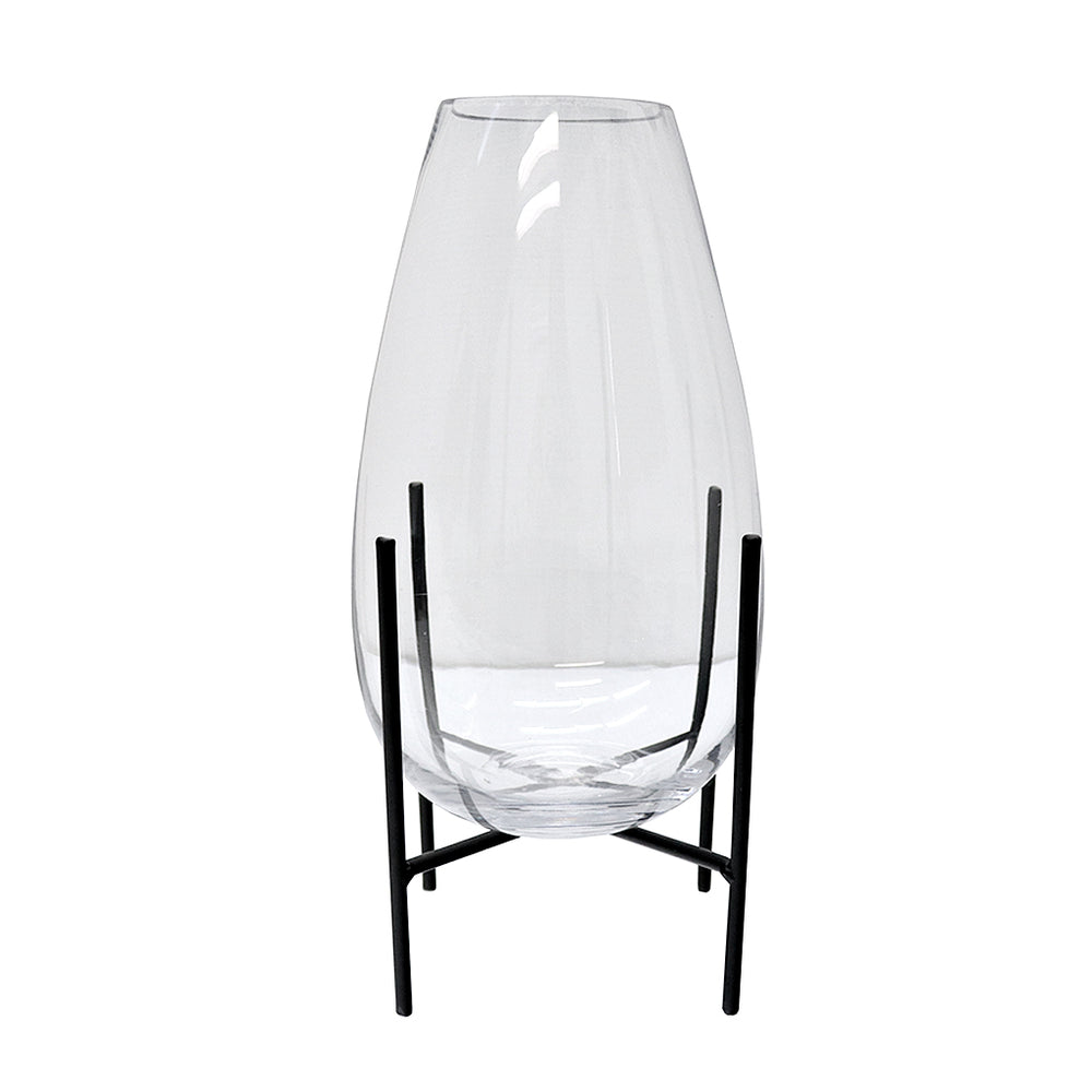 Sienna Tall Vase on Stand - Clear