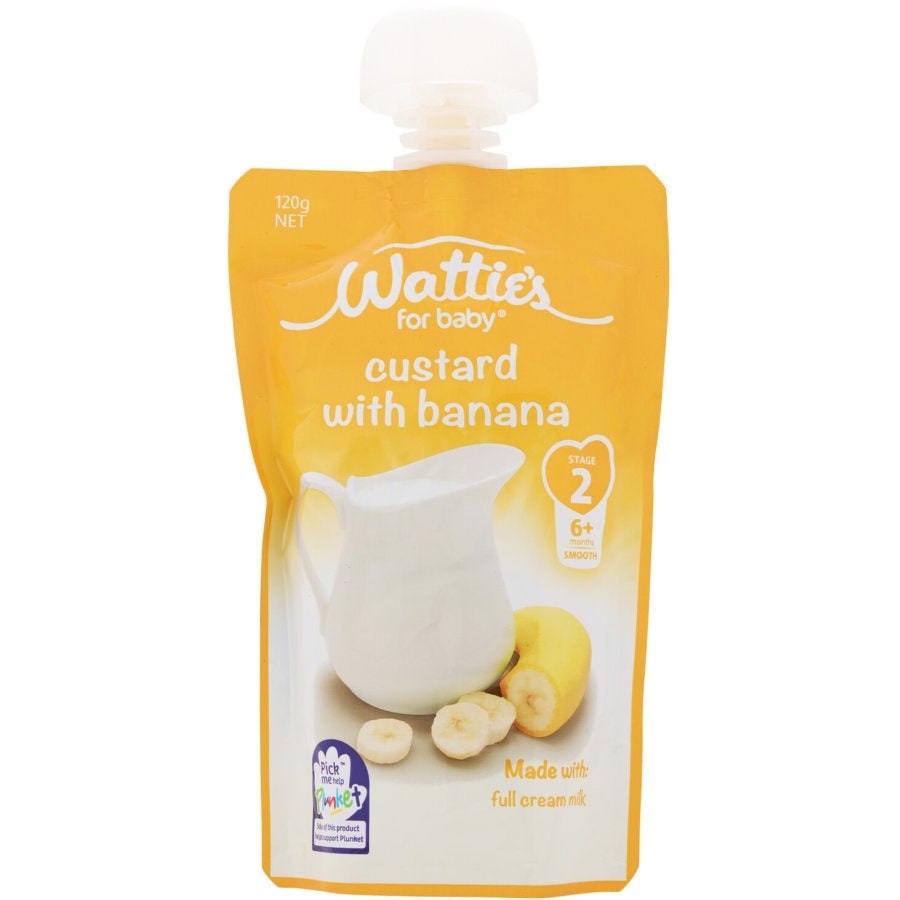 Watties Custard With Banana Baby Food 6+ Months Pouch 120g