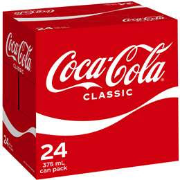 Coke Classic Soft Drink Cans 24pk