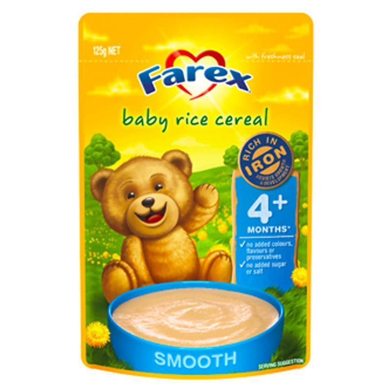 Farex Baby Rice Cereal Smooth 4+ Months Pouch 125g