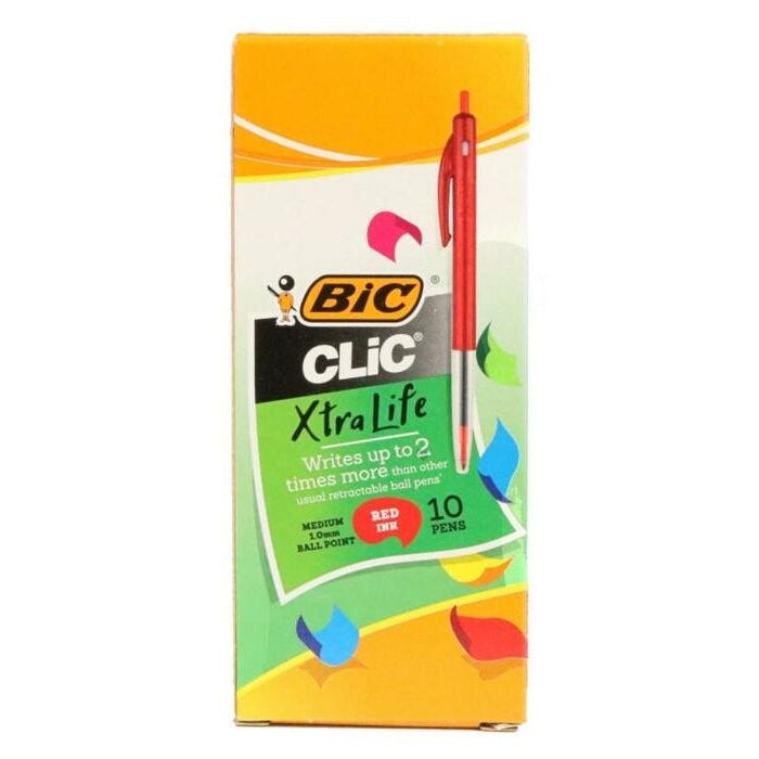 Bic Clic Red Ink Box 10