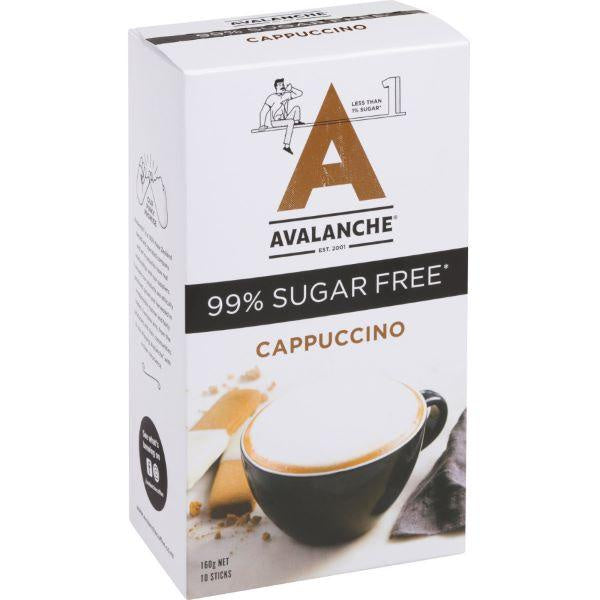 Avalanche Cafe Style Sachets 99% Sugar Free Cappuccino 10pk 160g