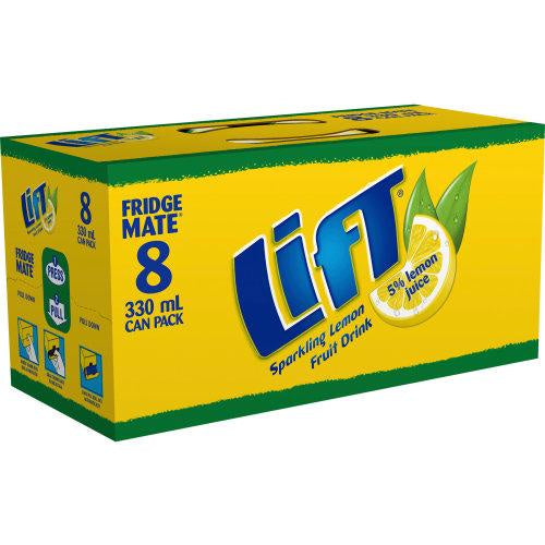 Lift Lemon Soft Drink Cans 8pk